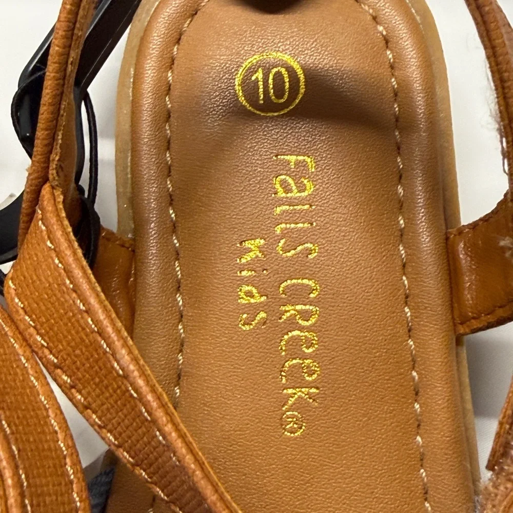 Falls Creek‎ Girls’ Tan and Blue Knotted Sandals